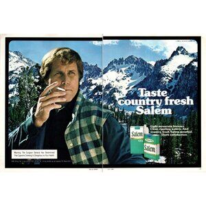 1980 Salem Menthol Cigarettes 2 Page Vintage Print Ad Rocky Mountains Wall Art
